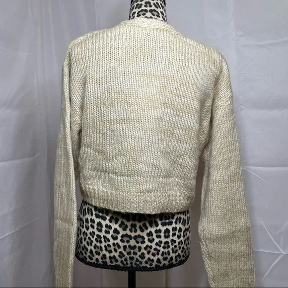 Asos NA-KD pearl detail cardigan in beige Size M NWT - Picture 2 of 4